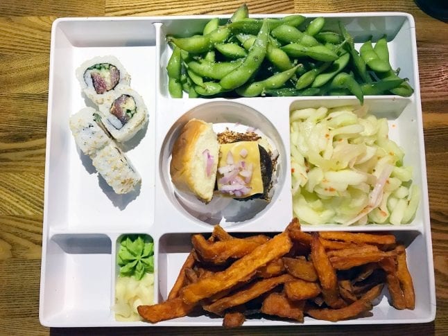 Bento box meal from The Cowfish.