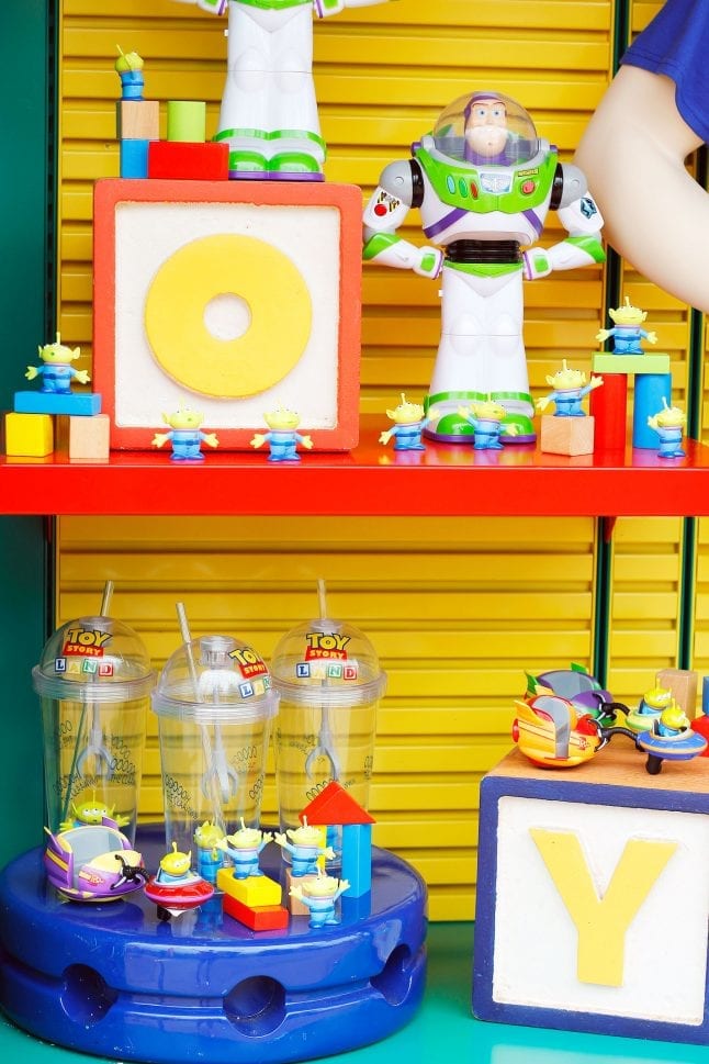 Toys and accessories available as souvenirs in Toy Story Land at Walt Disney World.