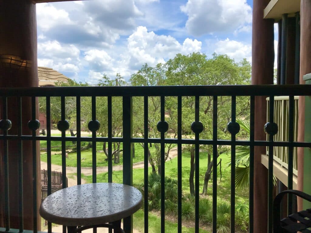 Standard room view at Animal Kingdom Lodge