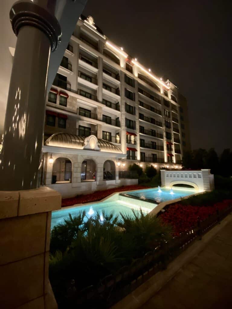 Nighttime view of Disney's Riviera Resort