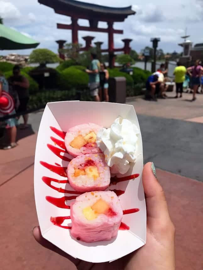 Frushi dish from Japan in Epcot.