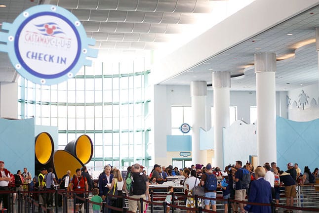 Disney Cruise terminal check-in lobby