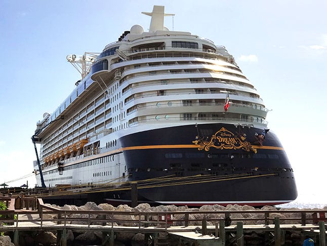 Disney Dream ship docked at Castaway Cay