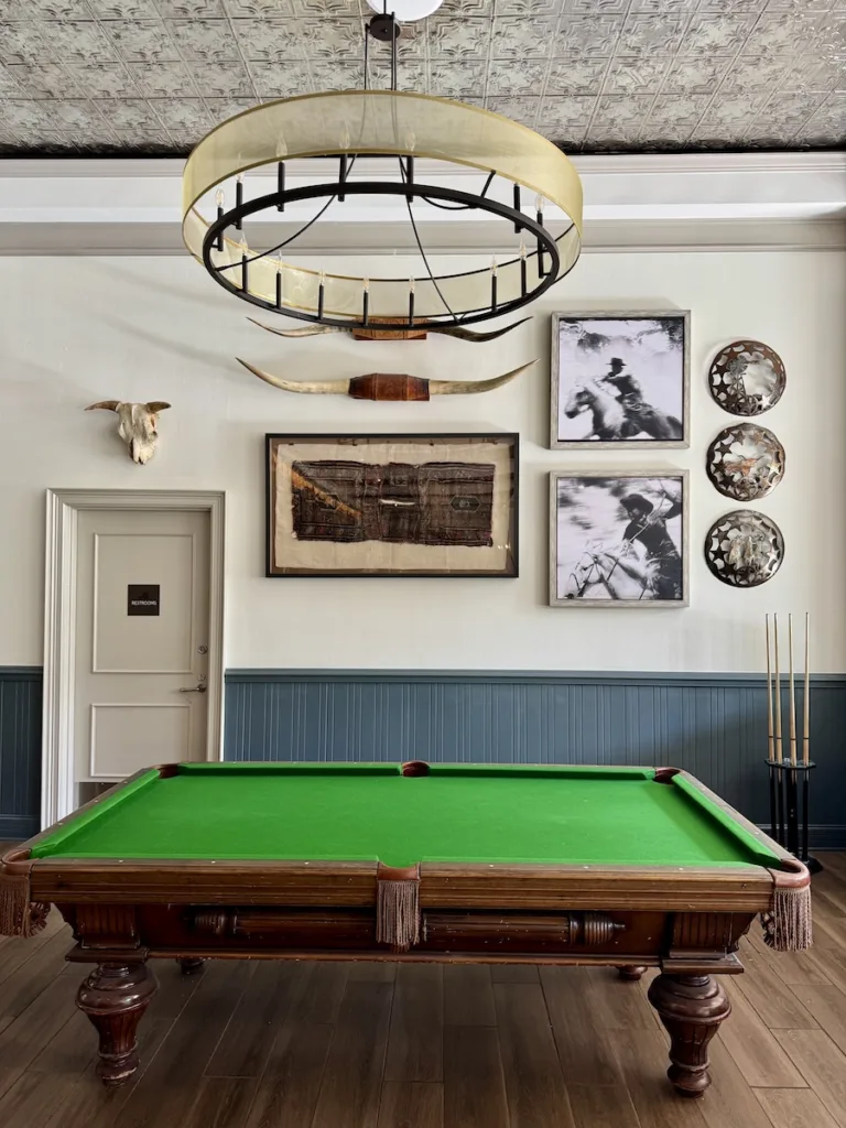 Pool table and artwork inside Hyatt Regency Hill Country.